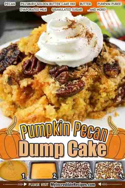 PUMPKIN PECAN DUMP CAKE! 🎃 Fall dessert perfection! 🎃 RECIPE BELOW!