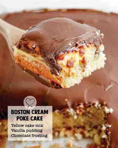 Boston Cream Poke Cake is a quick spin on Boston Cream Pie! **Ingredients** ▢ yellow box cake mix ▢...