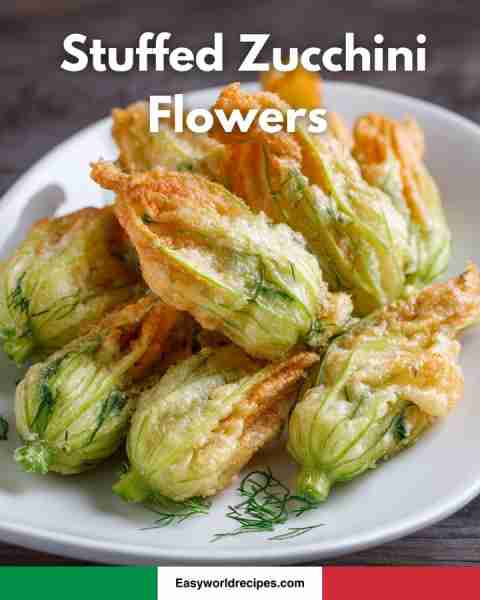 Stuffed Zucchini Flowers — crispy recipe below 🌸🥒