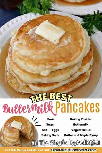 THE BEST BUTTERMILK PANCAKES! 🥞🥞 Light and fluffy, made from scratch, our family favorite pancake!...