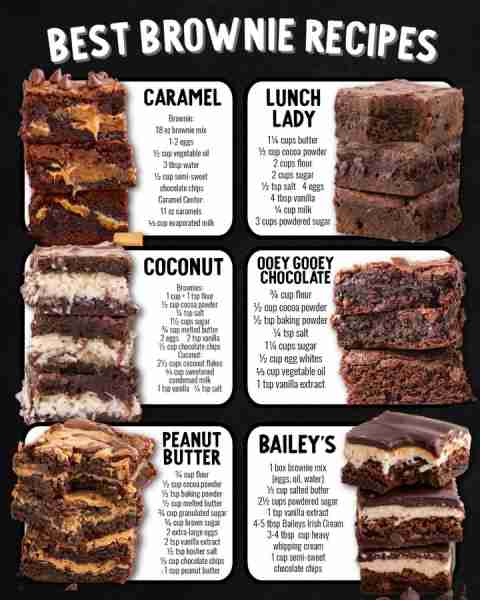 Brownie lovers, this one’s for you 🤎🍫 The ultimate list of must-try recipes! Ingredients 🤎 Carame...