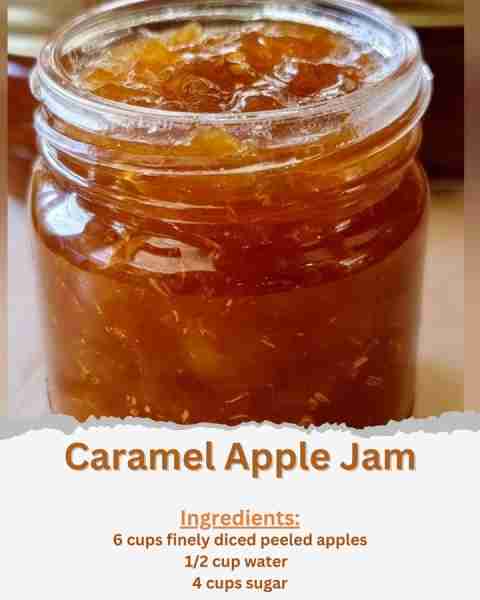Caramel Apple Jam Ingredients: - 6 cups finely diced peeled apples (about 4 medium-large Honey Crisp...