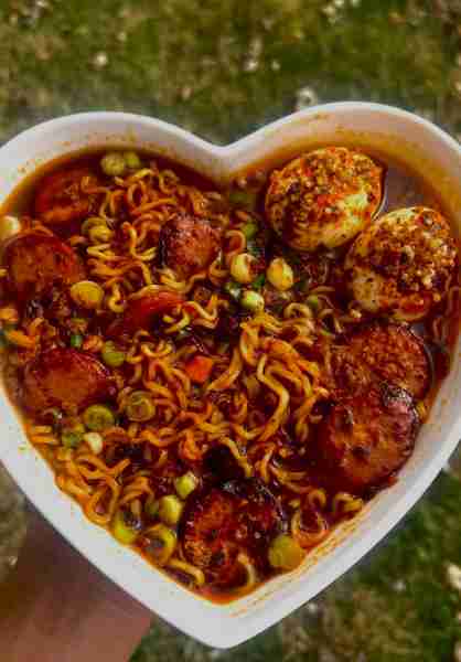 Spicy sausage ramen 🤤🔥