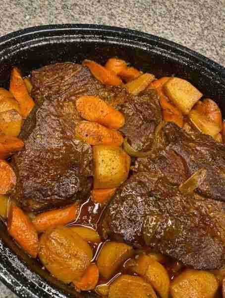Instant Pot Pot Roast Ingredients 3 to 4 pounds beef chuck roast 1 tablespoon olive oil 1 onio...