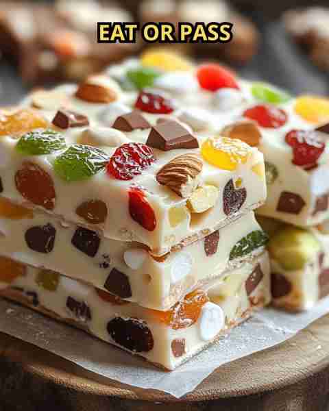 Delicious Homemade Nougat Bars Recipe Ingredients: 2 cups white chocolate chips (or chopped white ch...