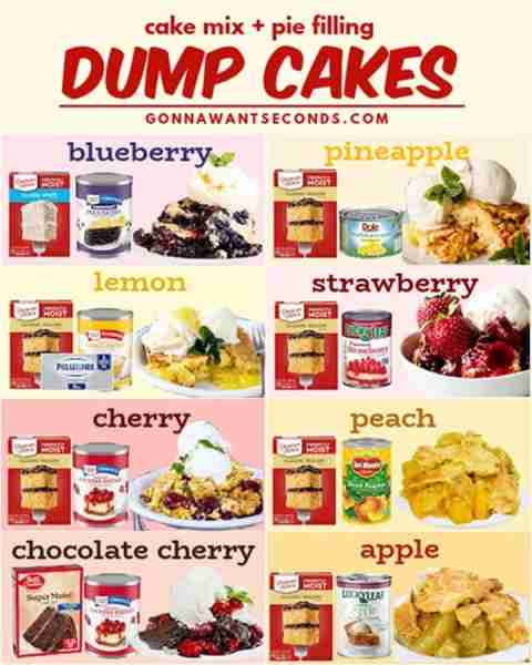 Easy-to-make Dump Cakes! 💖 Just 2 ingredients! So easy & budget-friendly! 💖 Recipe Below! 💖