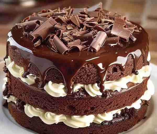 🍫 Hershey’s Chocolate Cake with Cream Cheese Filling 📋 Ingredients For the Cake: • 2 cups all-purp...