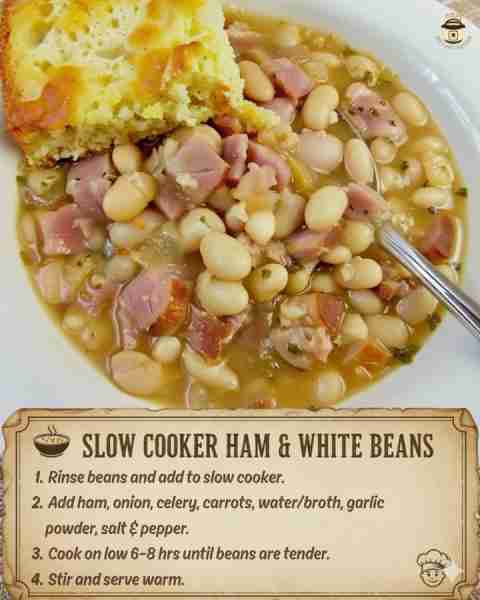 🔥 Ham. Beans. Veggies. A slow cooker. That’s all you need for the coziest meal of the week. SLOW CO...