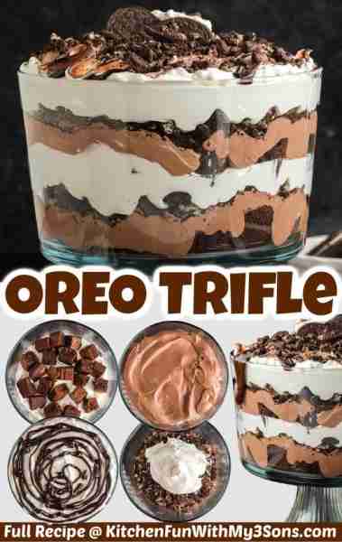 Full Recipe 👇 OREO BROWNIE TRIFLE 😍 Layered with fudgy brownies, rich chocolate pudding, Oreos, an...
