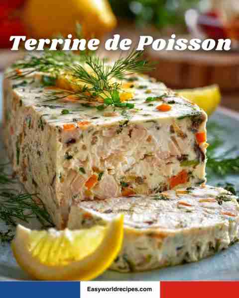 🐟🇫🇷 Terrine de Poisson A light and elegant French fish terrine made with tender white fish, cream,...
