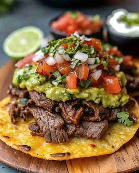 Mexican Tostadas de Carne Asada Ingredients → Carne Asada 900 g flank steak or skirt steak 60 ml oli...