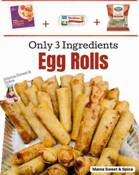 Only 3 Ingredient Crispy Egg rolls This is my to go recipe when I am in a hurry and no need to mari...