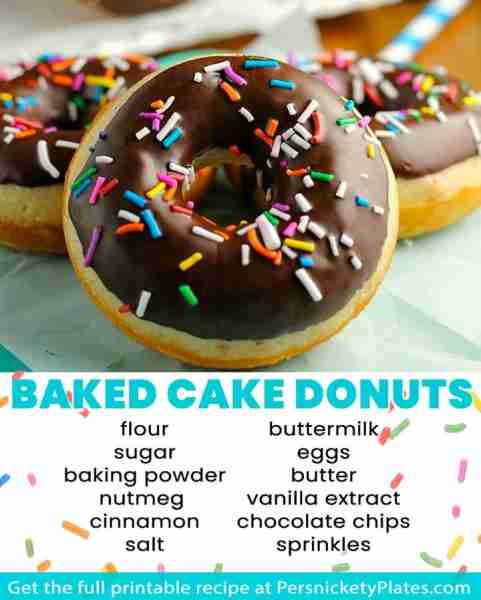 Chocolate Frosted Baked Cake Donuts 🍩🍩 Ingredients ⬇️ 2 cups all flour ⅔ cup sugar 2 tsp baking po...