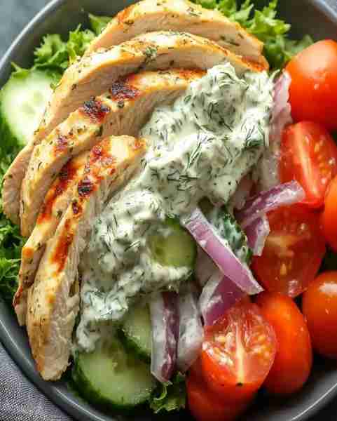 Tzatziki Chicken Salad Recipe Ingredients 1 medium cucumber, finely grated ¾ cup plain Greek yogurt...