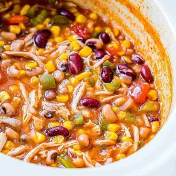 Crock-Pot Chicken Enchilada Soup Absolutely Delicious + So SIMPLE! Throw it together in the morning...