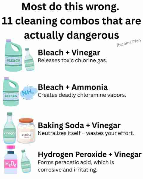 Most do this wrong. 11 cleaning combos that are actually dangerous. Full article 👇 💬