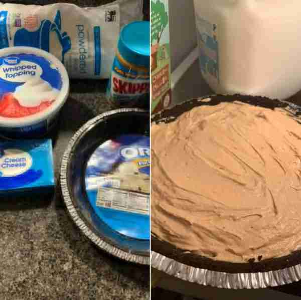 Peanut Butter Pie , so goood😜 1 Oreo Pie Crust 1 C. Peanut Butter 8 oz. Cream Cheese 1 1/4 C. Powde...