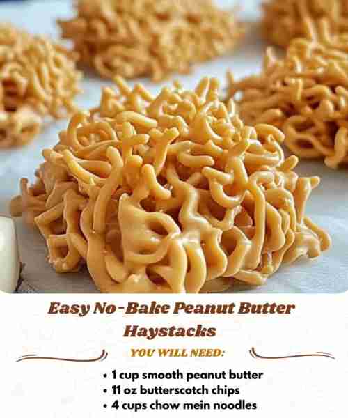 🌟 Easy No-Bake Peanut Butter Haystacks – Crunchy, Sweet & Quick! 🌟 🧾 Ingredients 1 cup smooth pea...