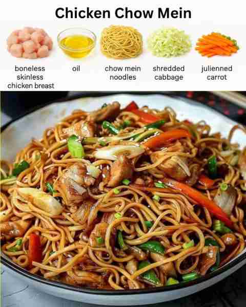 Chicken Chow Mein with the Best Chow Mein Sauce Recipe below👇💬