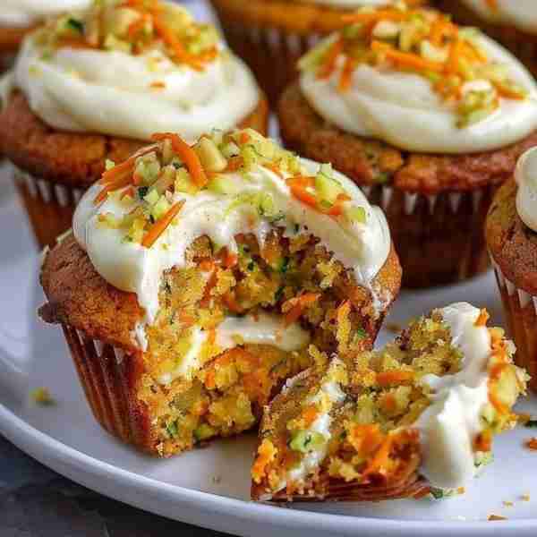 Carrot Apple Zucchini Muffins with Cream Cheese Frosting The rest of the recipe is in FIRST (C.M.N.T...
