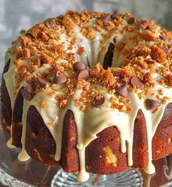💕😋Butterfinger Bundt Cake💕😋 Ingredients: For the Glaze: 2 cups powdered sugar 3–4 tbsp heavy cre...