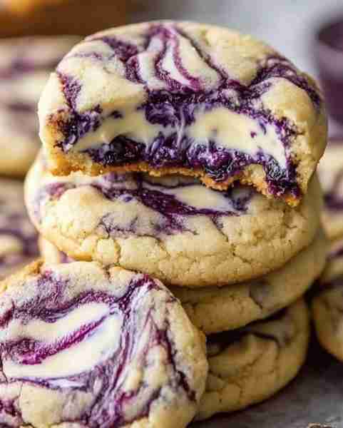 Easy Blueberry Cheesecake Swirl Cookie Recipe 💜🍪 Ingredients 2 ½ cups all-purpose flour ½ cup crea...