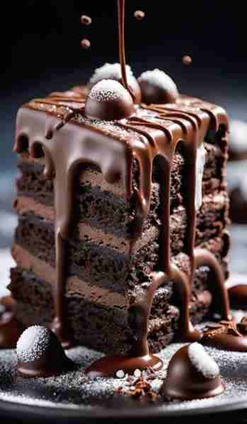 Title: Decadent Chocolate Layer Cake Ingredients: For the cake: 2 cups all-purpose flour 2 cups gran...