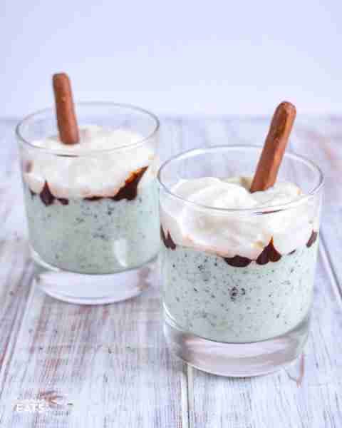 Refresh the palate with these delicious Mint Chocolate Yoghurt Parfaits with chocolate biscuit finge...