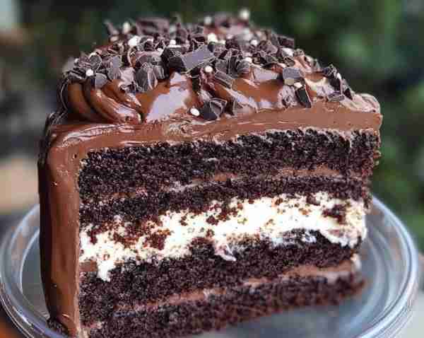 🍫 Chocolate Cake with Cream Filling Moist chocolate cake layers paired with a light, fluffy cream f...