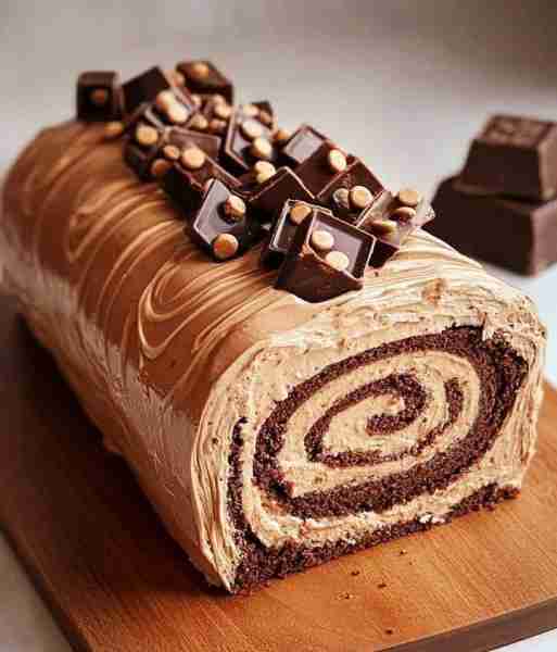 Here’s the Chocolate Cream Roll Cake Recipe in English 🍫✨ Ingredients For the Sponge Cake: • 4 egg...