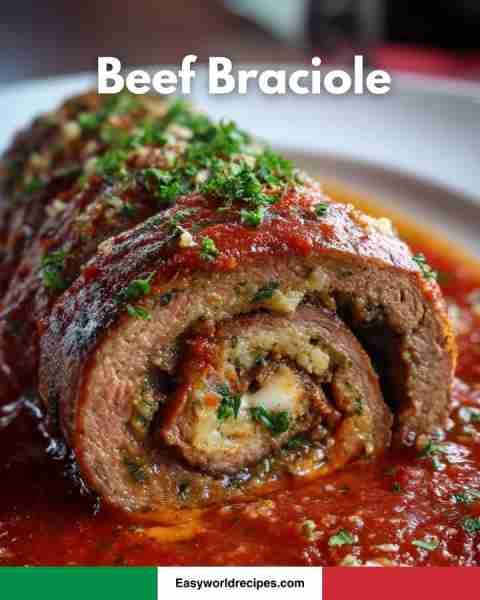 Beef Braciole — hearty Italian recipe below 🥩🍅