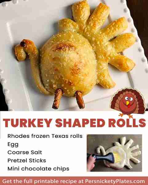 Turkey Shaped Pretzel Rolls - so easy! 🦃🦃