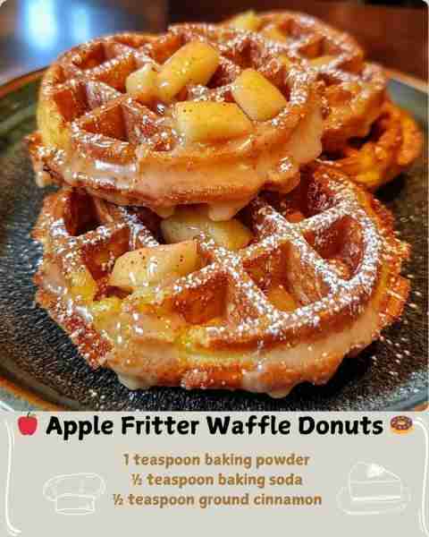 🍎 Apple Fritter Waffle Donuts 🍩 Ingredients (Makes 6–8 mini waffle donuts) For the waffle donuts:...