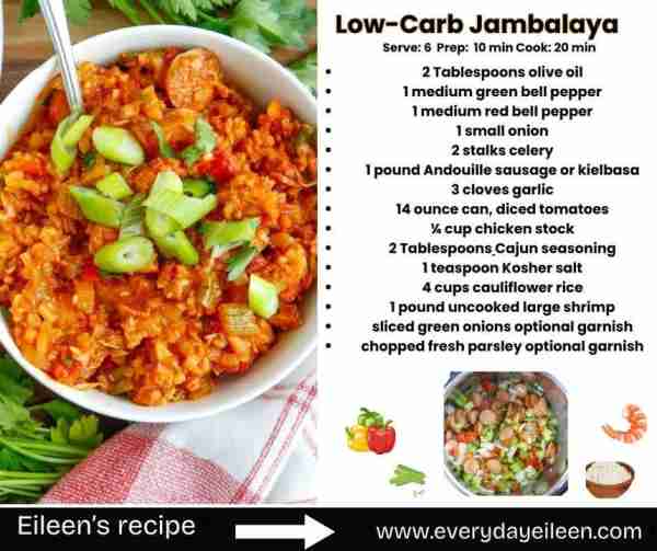 Enjoy an easy dinner that is full of flavor and keto friendly with lots of flavor, Low-Carb Jambalay...