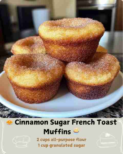 🧇 Cinnamon Sugar French Toast Muffins 🧁 Ingredients (Makes 12 standard muffins) For the muffins: 2...