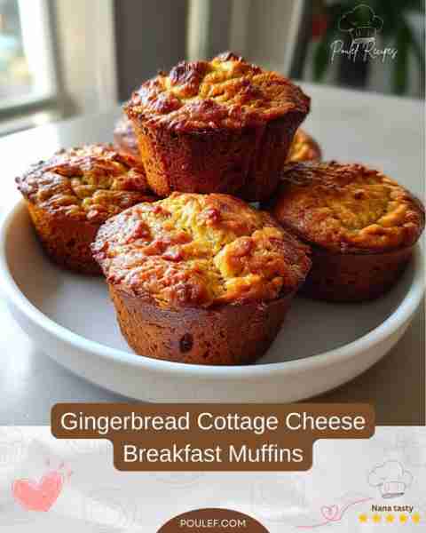Gingerbread Cottage Cheese Breakfast Muffins – Warm, High-Protein & Naturally Sweetened Ingredients:...