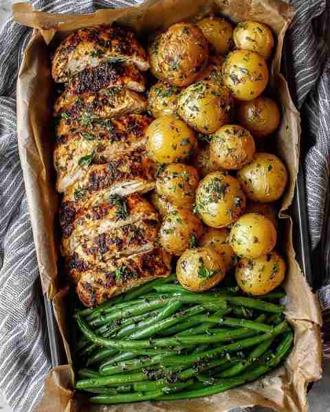 Comfort food done right — Ultimate Herb-Crusted Chicken with Baby Potatoes & Green Beans