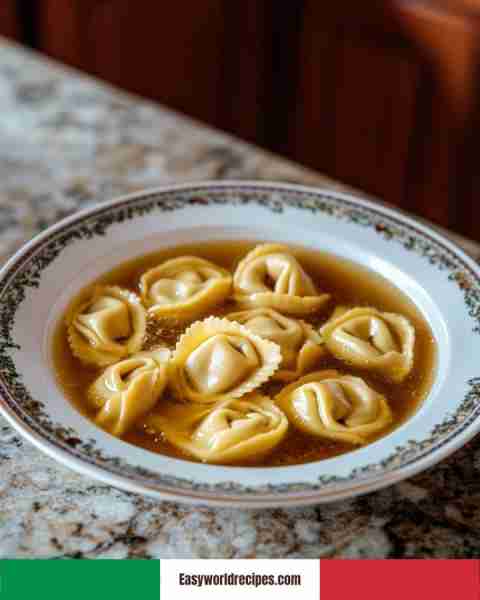 🥟 Tortellini in Brodo A classic dish from Emilia-Romagna, where delicate meat-filled pasta is serve...