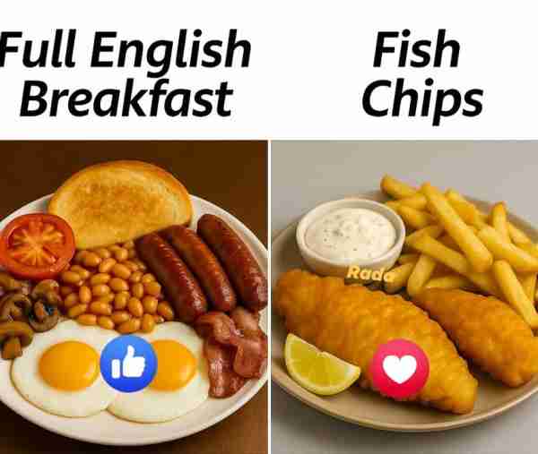 🍳🥓 Full English Breakfast A full English breakfast is a hearty meal featuring eggs, bacon, sausage...