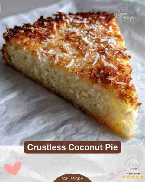 Crustless Coconut Pie Ingredients: - 1 cup shredded unsweetened coconut - 3/4 cup granulated sugar -...