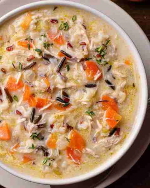 🍁 Creamy Chicken & Wild Rice Soup. 🍁 This cold-weather, comfort-food, one-pot soup is loaded with...