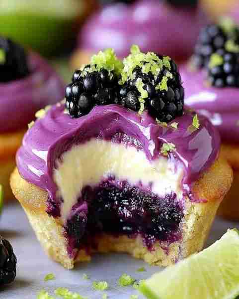 Decadent Blackberry Lime Cheesecake Cupcakes Ingredients: 1 cup graham cracker crumbs 1/4 cup melted...