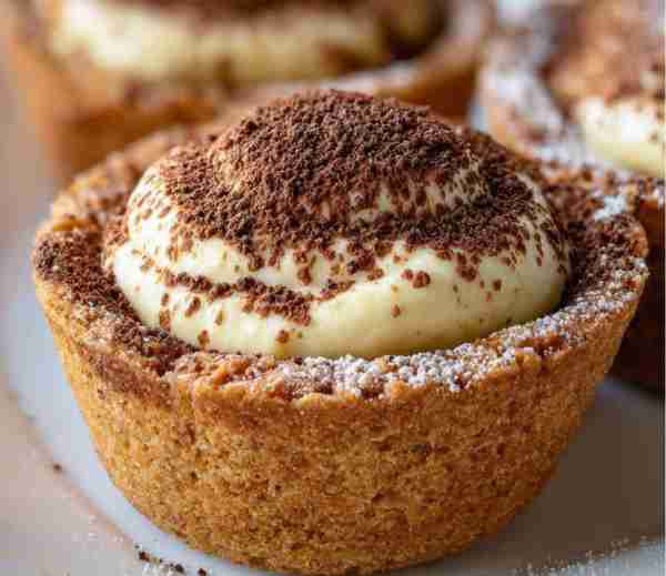 ☕️ Tiramisu Cookie Cups — Bite-Sized Italian Delight What Are They? Mini dessert cups layered with...