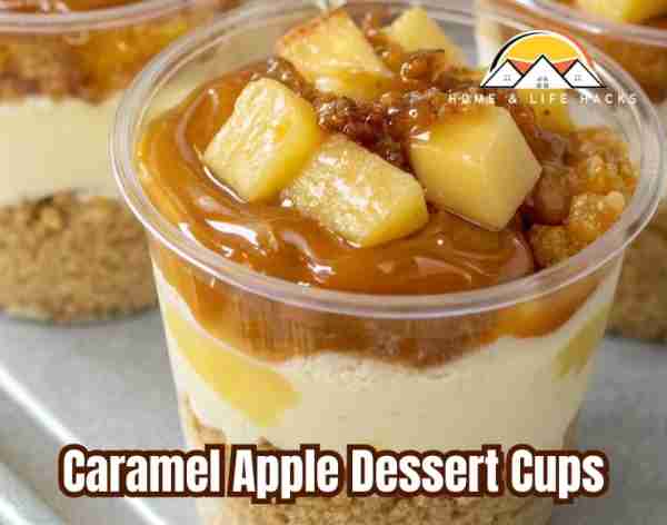 Caramel Apple Dessert Cups Ingredients: - 1 cup crushed graham crackers - 1/4 cup melted butter - 2...