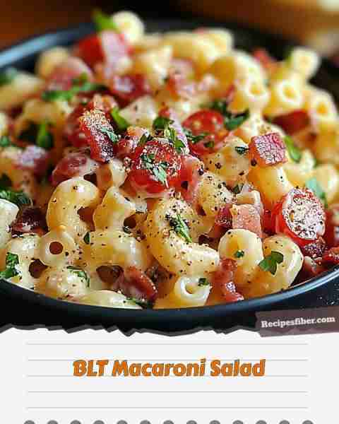 🥓 BLT Macaroni Salad 🥗 A delicious twist on a classic salad! 📋 Ingredients - 8 oz elbow macaro...
