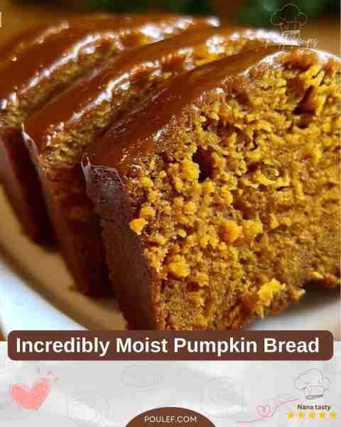 Incredibly Moist Pumpkin Bread 🎃🍞 Ingredients: - 3 1/2 cups all-purpose flour - 3 cups granulated...