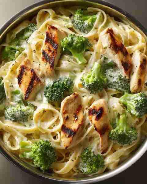 🍝 Creamy Chicken Alfredo Pasta with Broccoli 🥦🍗 Prep Time: 15 minutes Cook Time: 25 minutes Servi...
