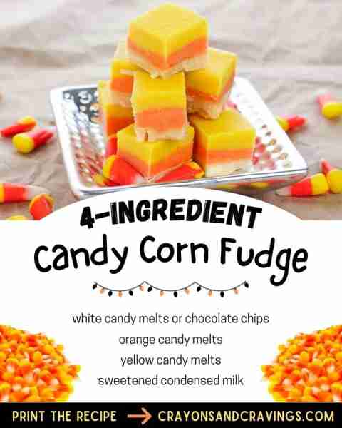 4-Ingredient Candy Corn Fudge 🧡🤍💛 Full recipe 👇