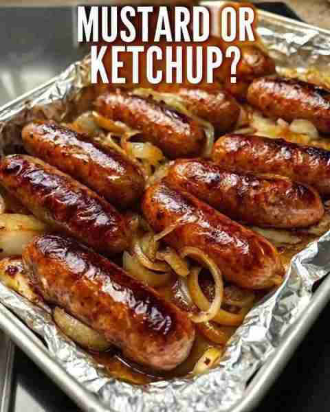 Sheet Pan Brats & Caramelized Onions Preheat the oven to 400°F and line a baking sheet with foil. Sl...