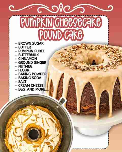 🧡 PUMPKIN CHEESECAKE POUND CAKE There are no words for this incredible treat!!! RECIPE IN THE COMM...